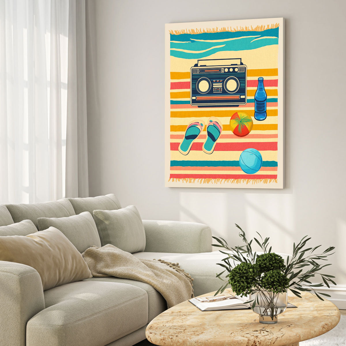 Retro Sunny Beach Vibes Vintage Artwork