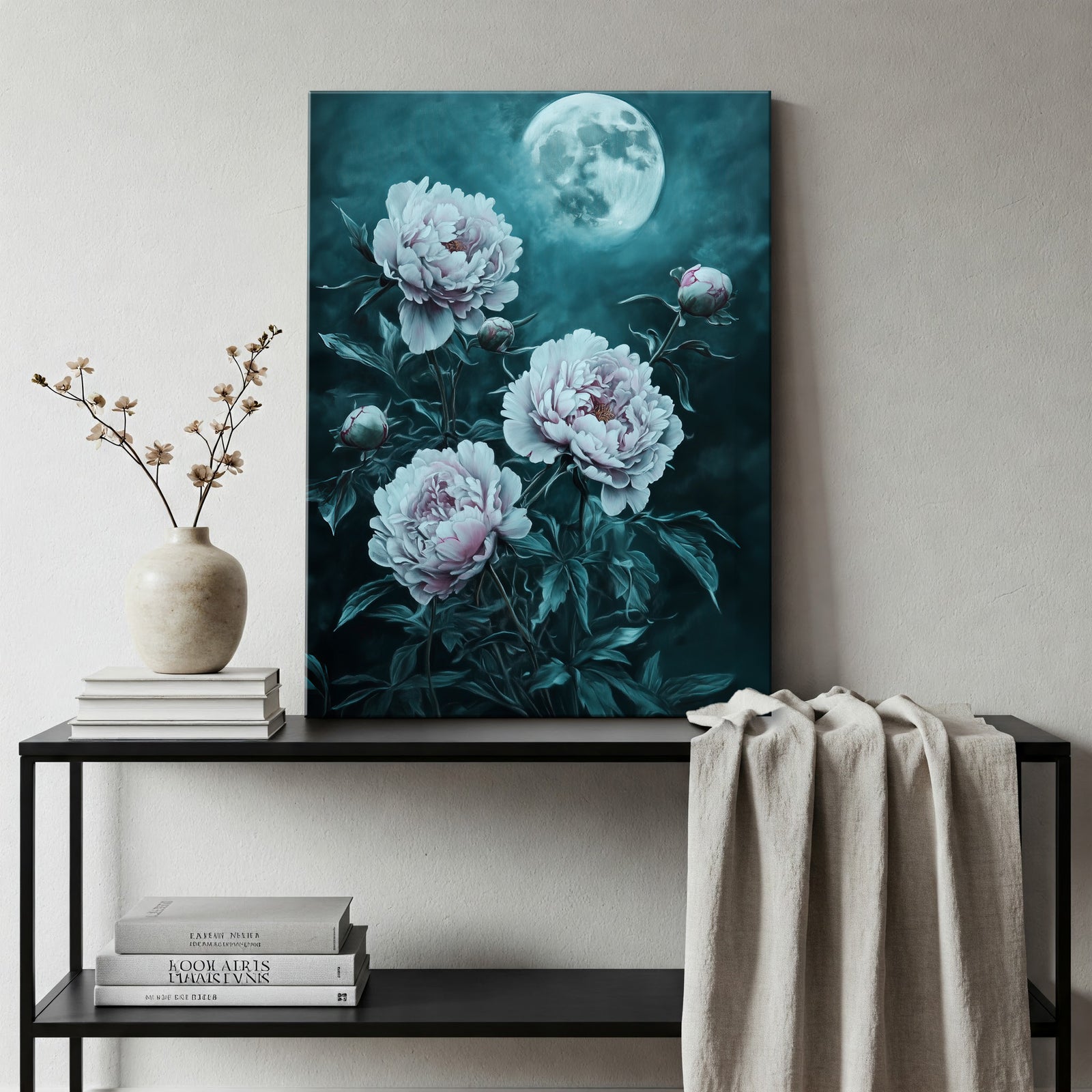 Soft Pastel Peonies Fine Art Floral Canvas Print