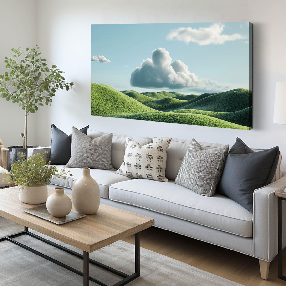 Calm Green Landscape Fine Arts Print