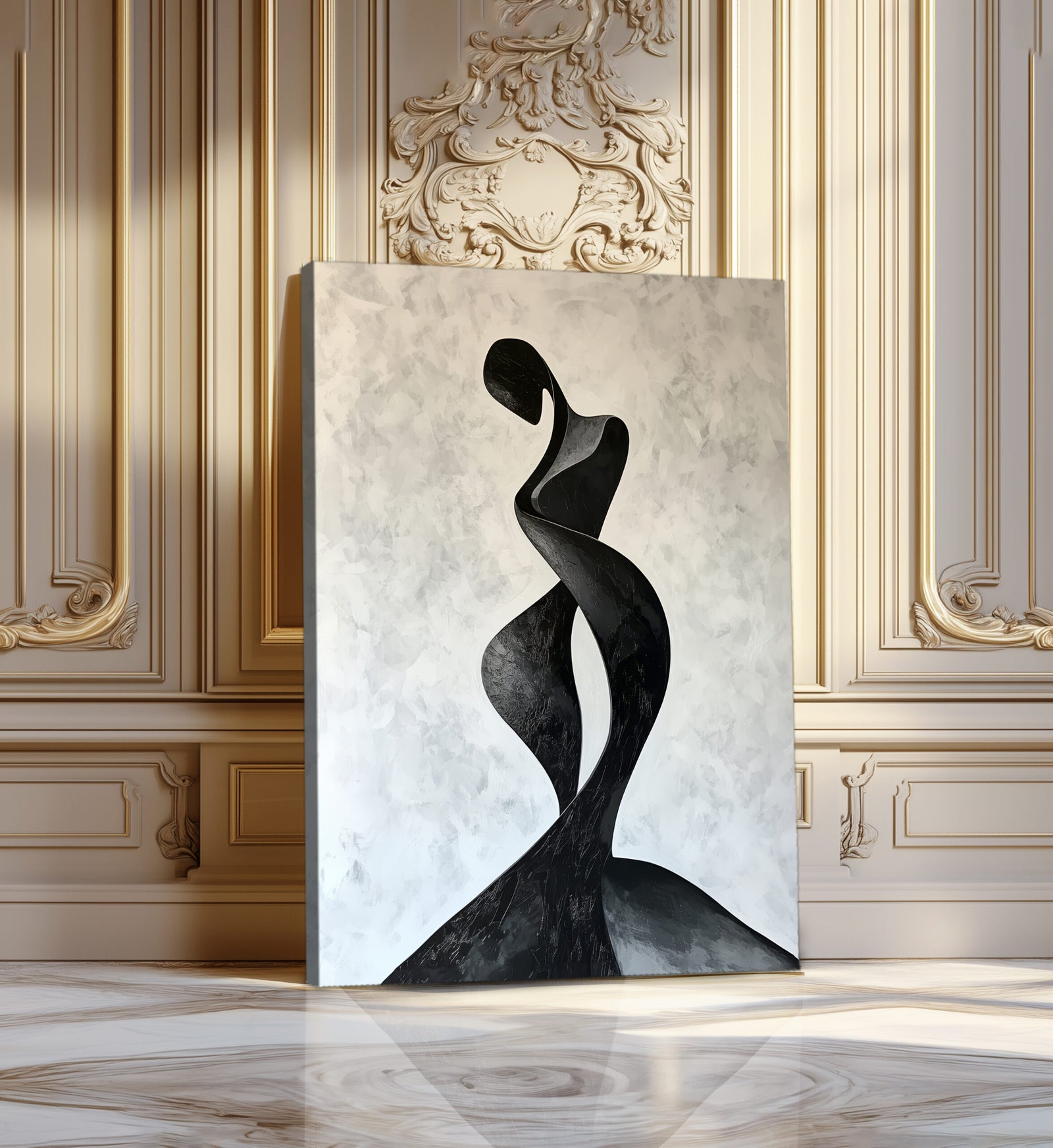 Abstract Embrace Minimalist Canvas Wall Art
