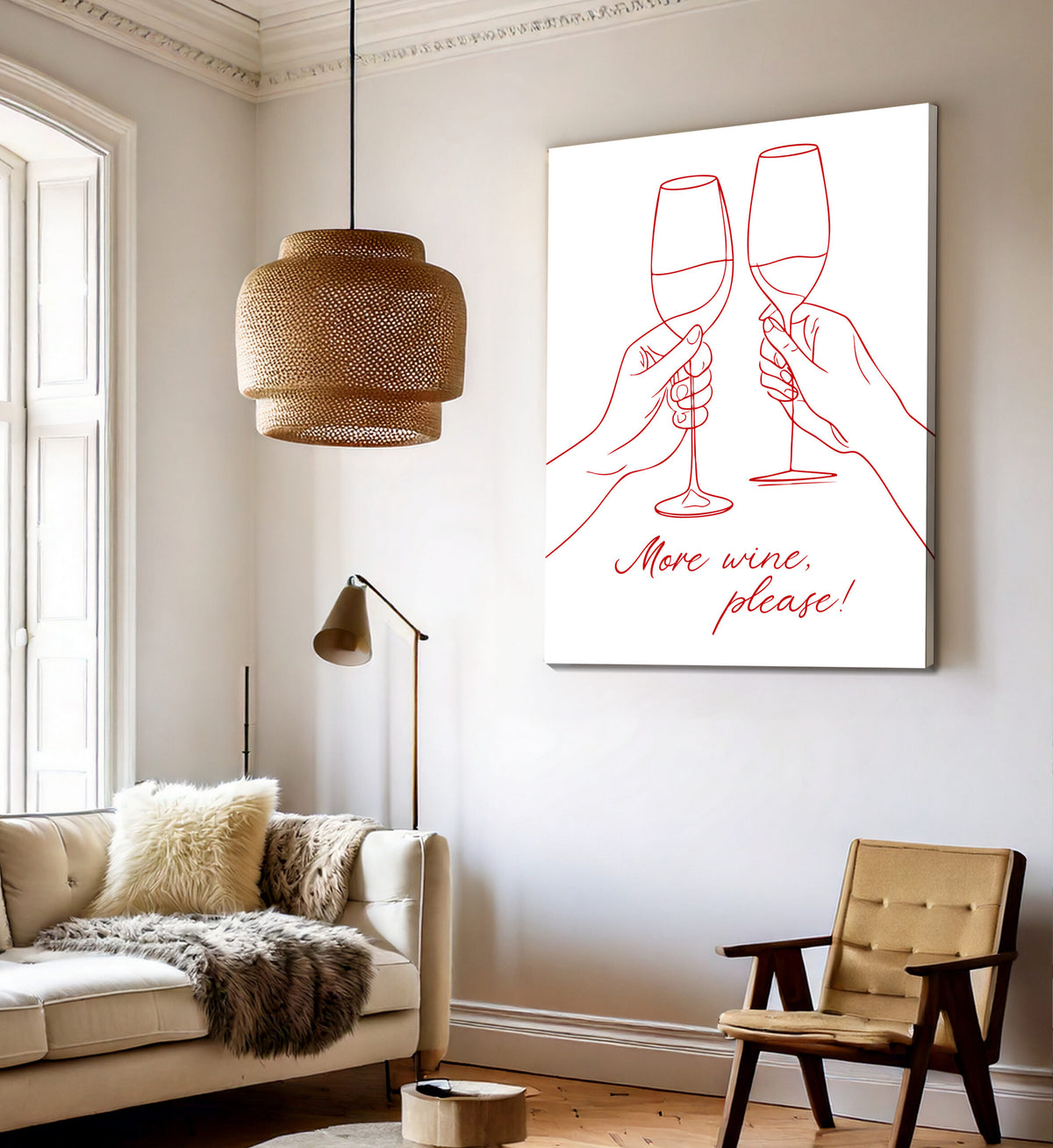 More Wine, Please Minimalist Wall Art