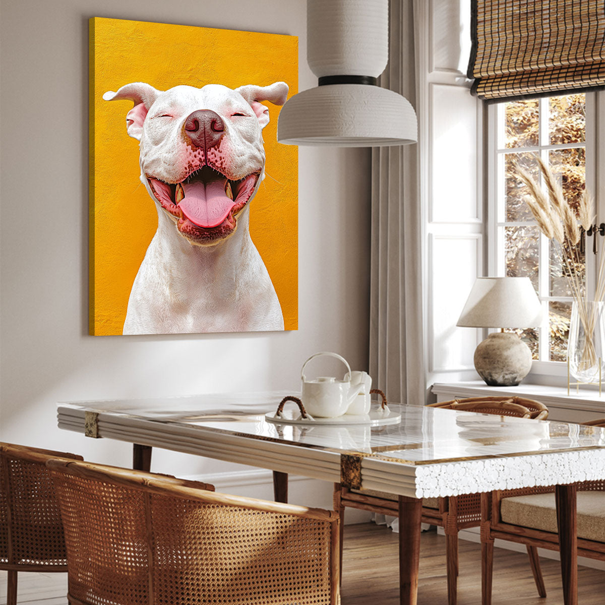 Golden Pit Bull Modern Wall Artwork
