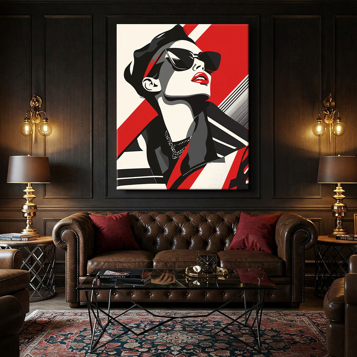 Bold Fashion Model – Modern Vector Art Canvas Print