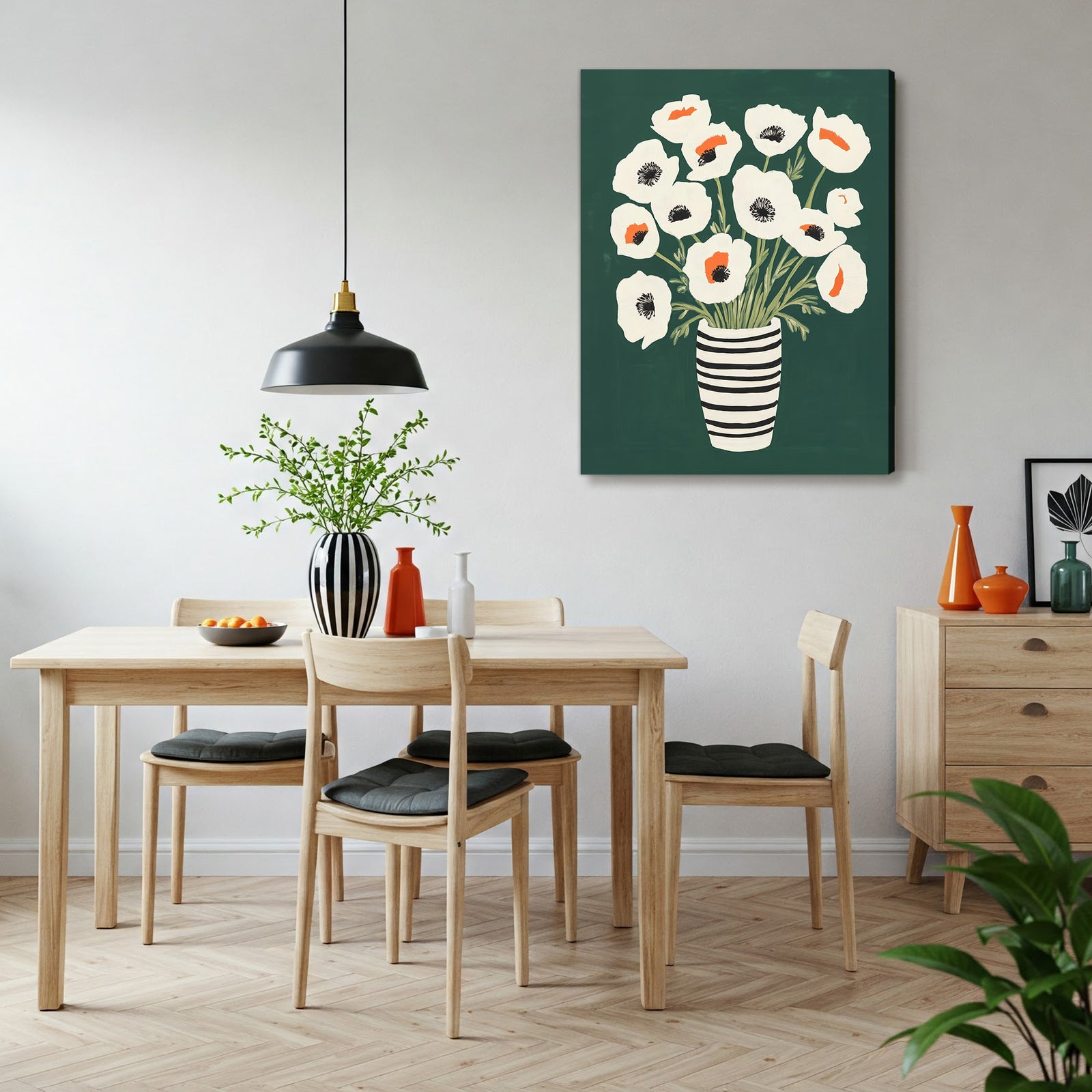 Poppies Bouquet Modern Wall Artwork!