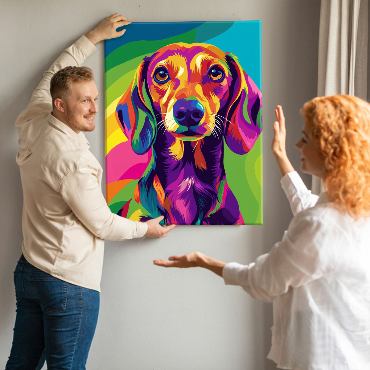Dachshund Delight Pop Art Canvas Print