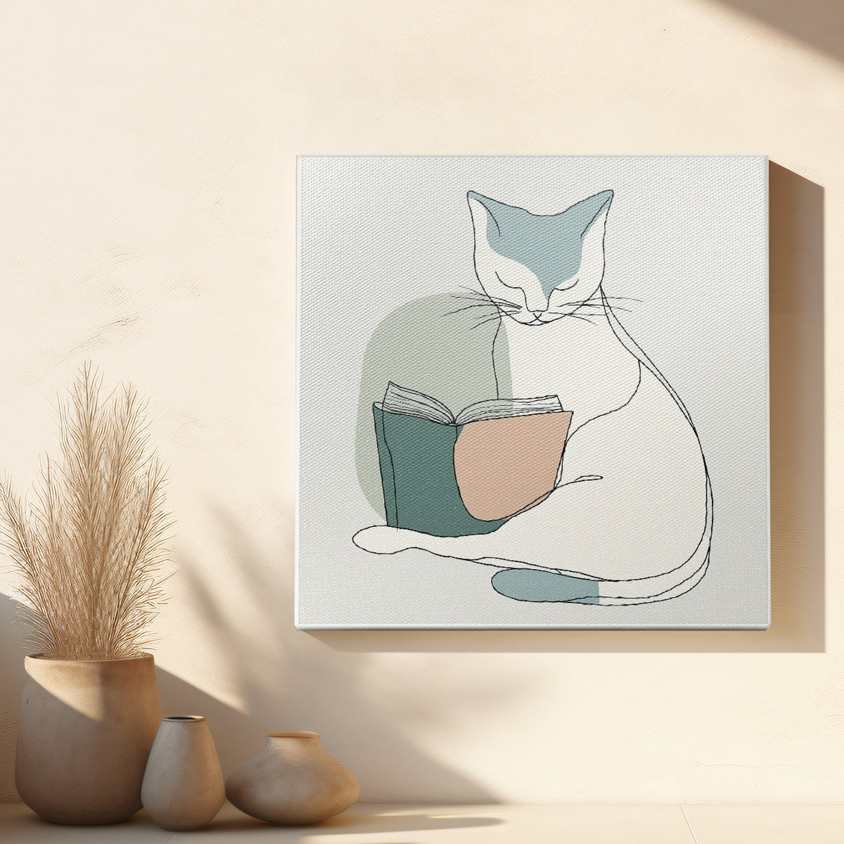 Open Book Minimalist Canvas Wall Art