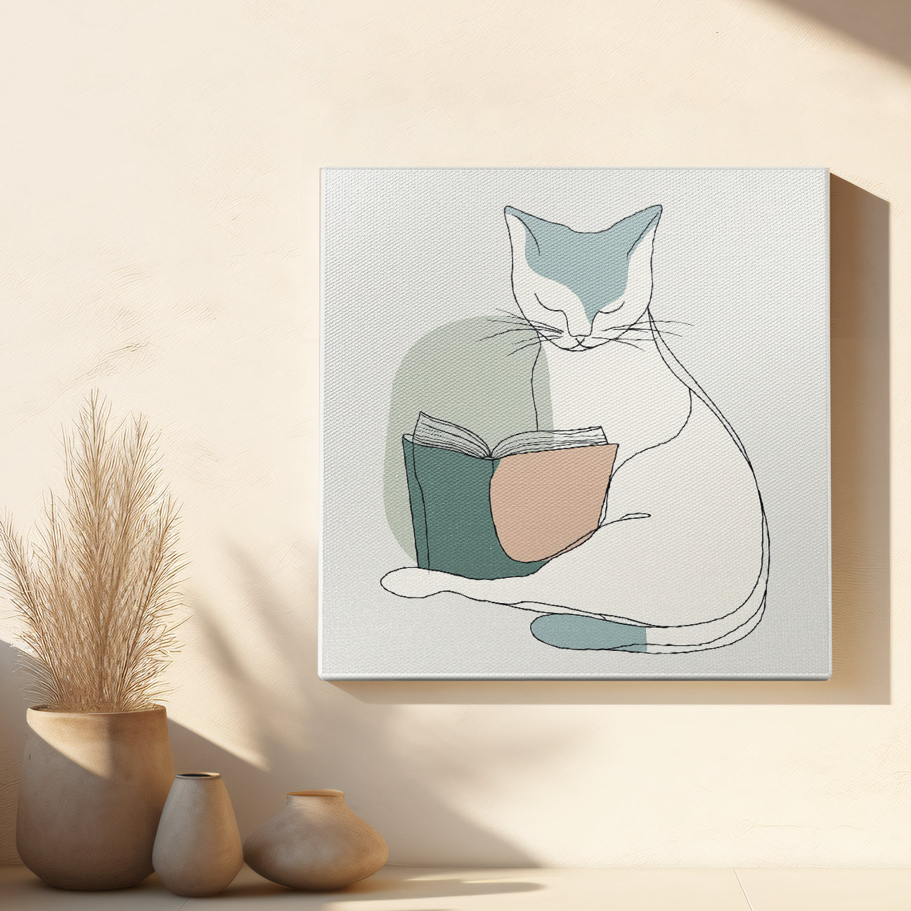 Open Book Minimalist Canvas Wall Art