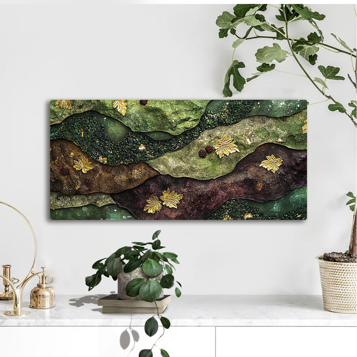 Autumn Landscape Abstract Canvas Wall Art for Living Room