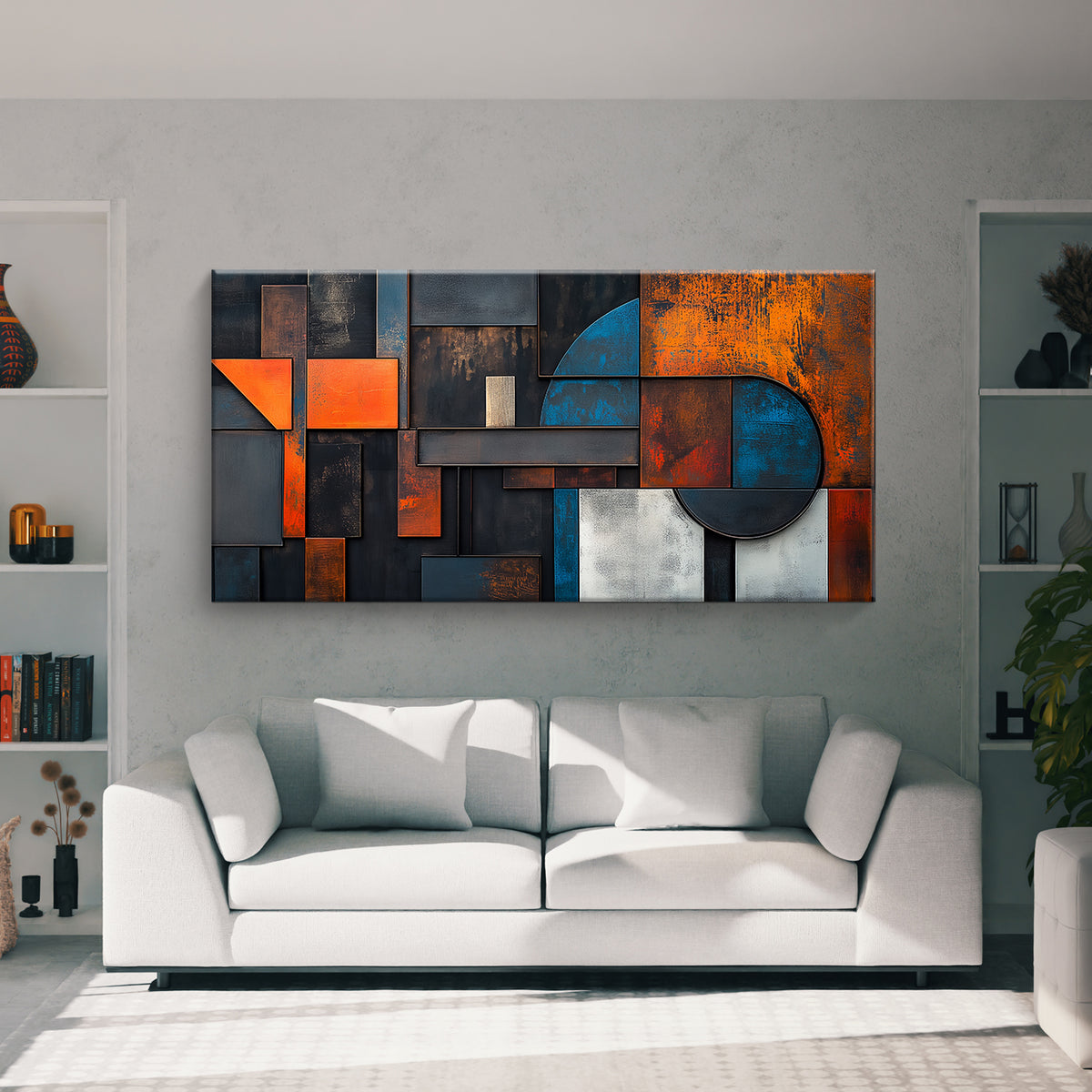 Vibrant Textured Abstract Canvas Wall Art for Living Room