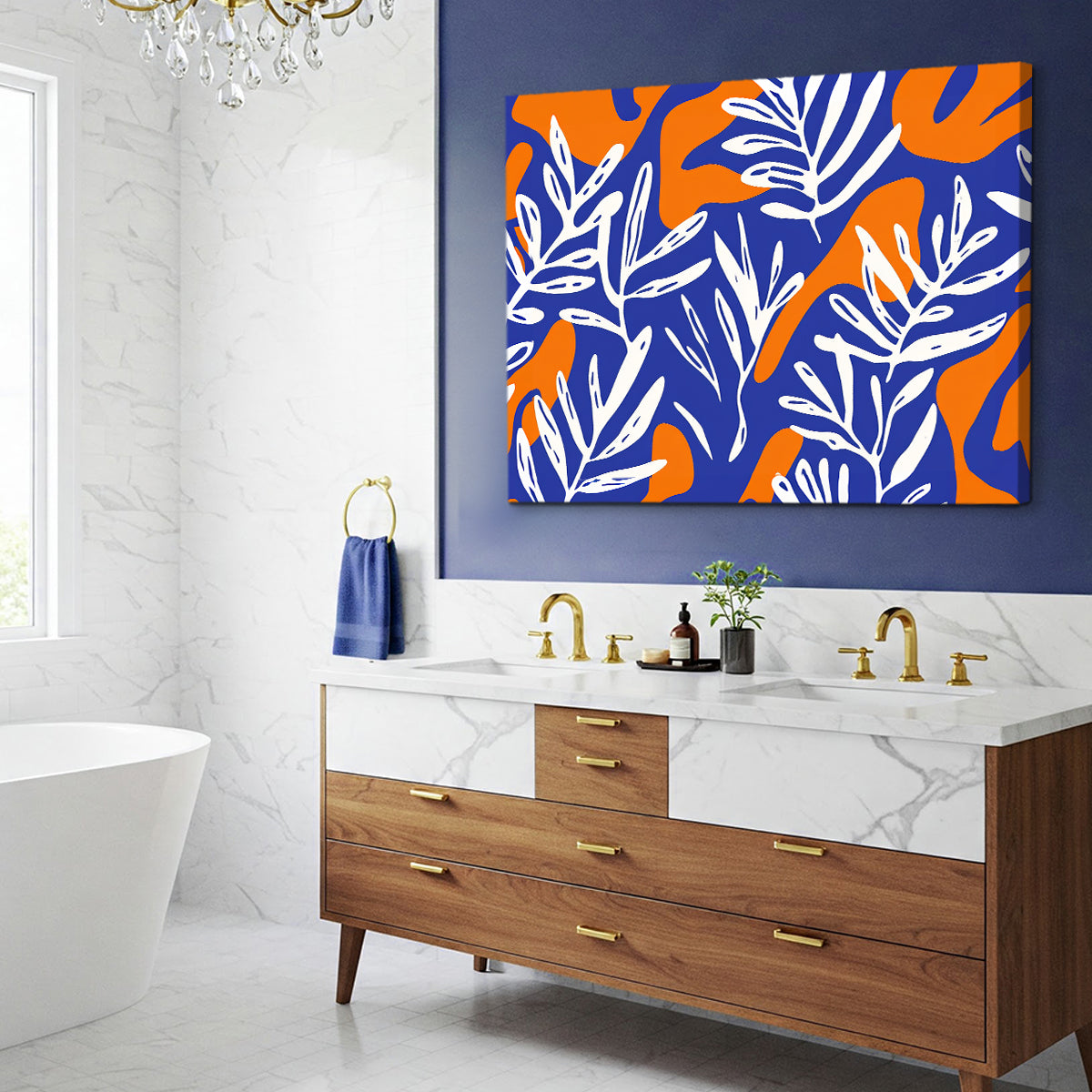 Blue Botanical Abstract Wall Art