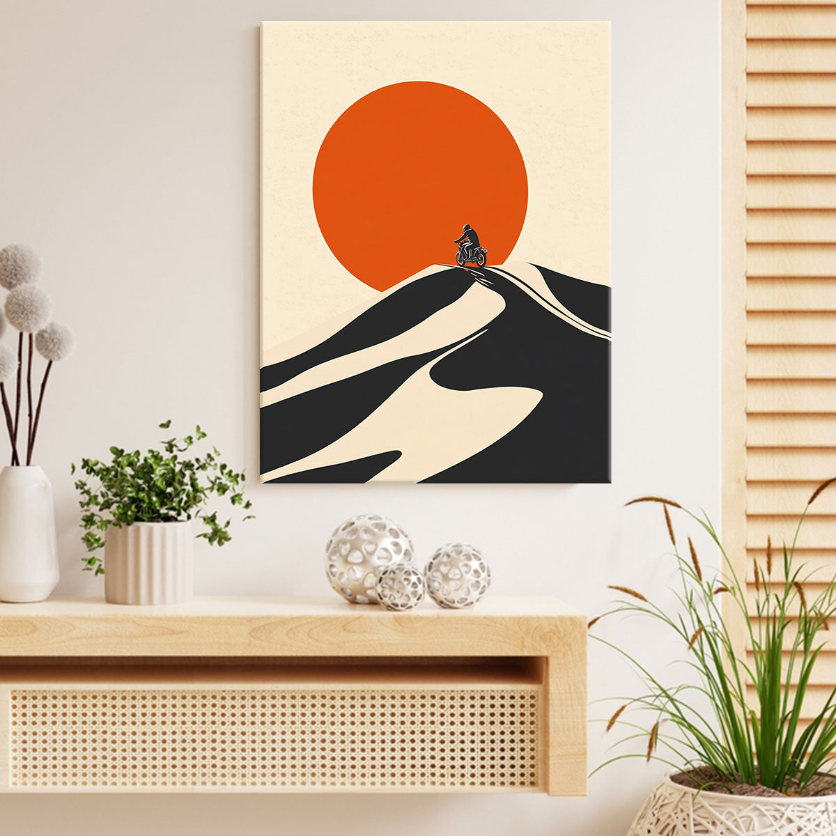 Adventure Rider Sunset Abstract Wall Art