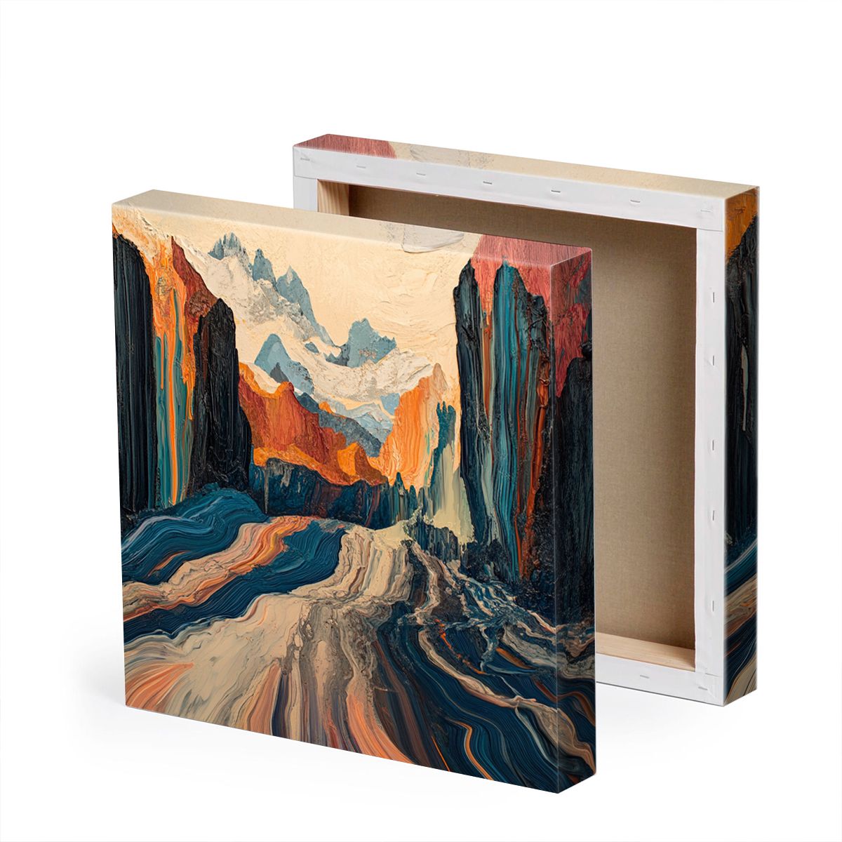 Fluid Horizons Abstract Canvas Wall Art for Living Room