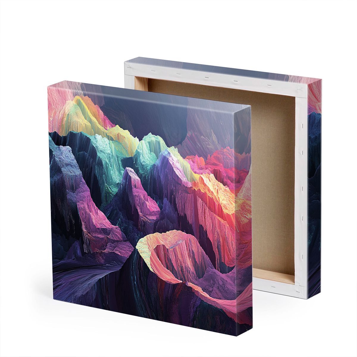 Vibrant Peaks Landscape Abstract Canvas Wall Art for Living Room