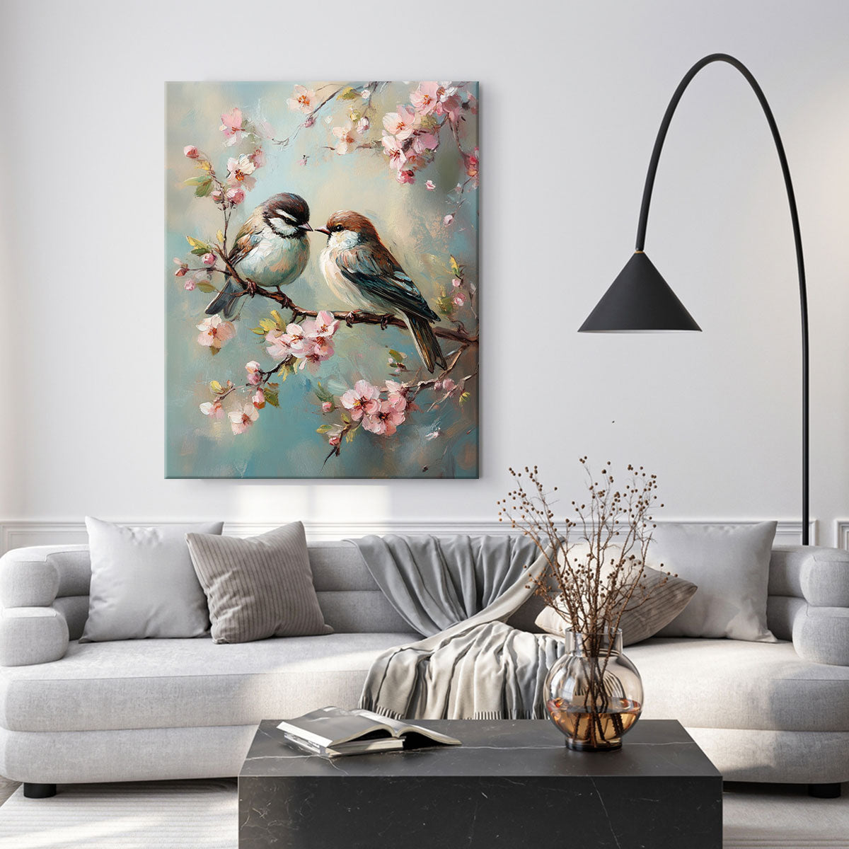 Resting Birds - Vintage Oil Painting Canvas Print