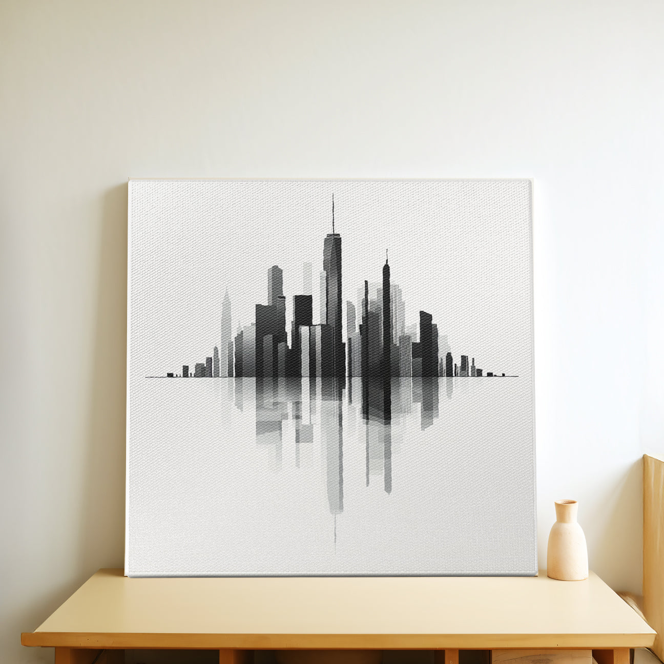 City Skyline Minimalist Canvas Wall Art