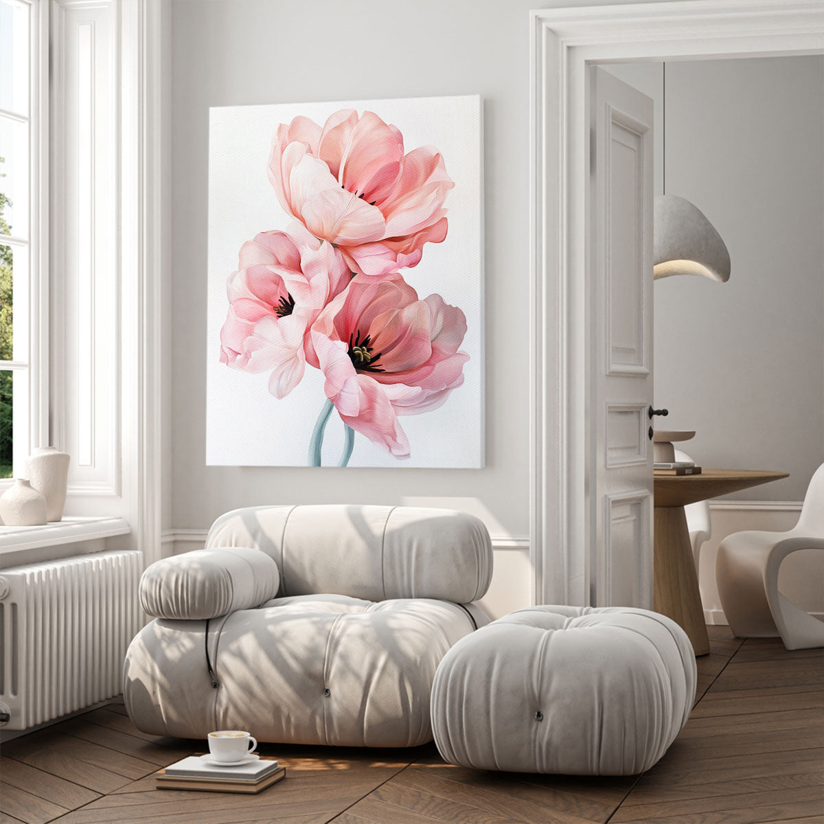 Pastel Tulip Minimalistic Flower Art
