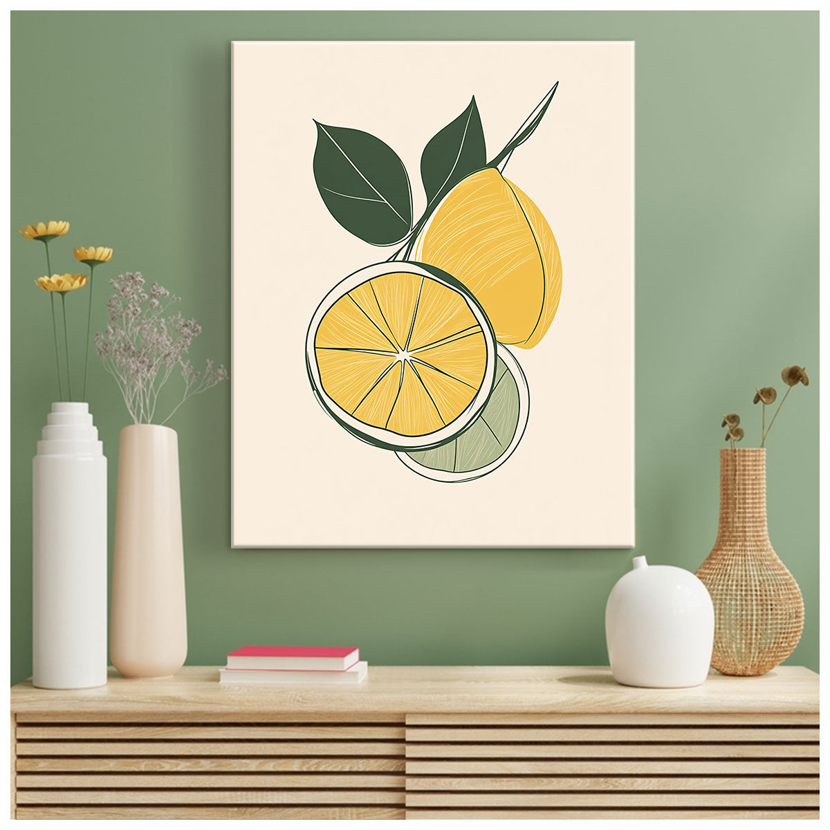 Lemon And Lime Harmony Abstract Wall Art