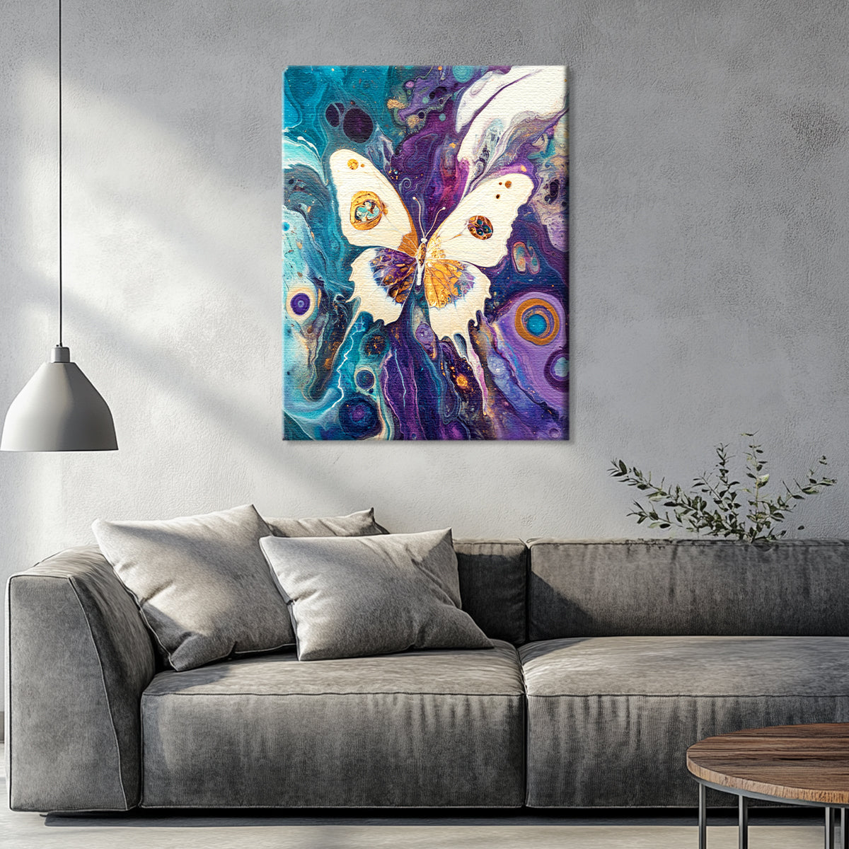 Ethereal Flight Fluid Art Abstract Canvas Wall Art