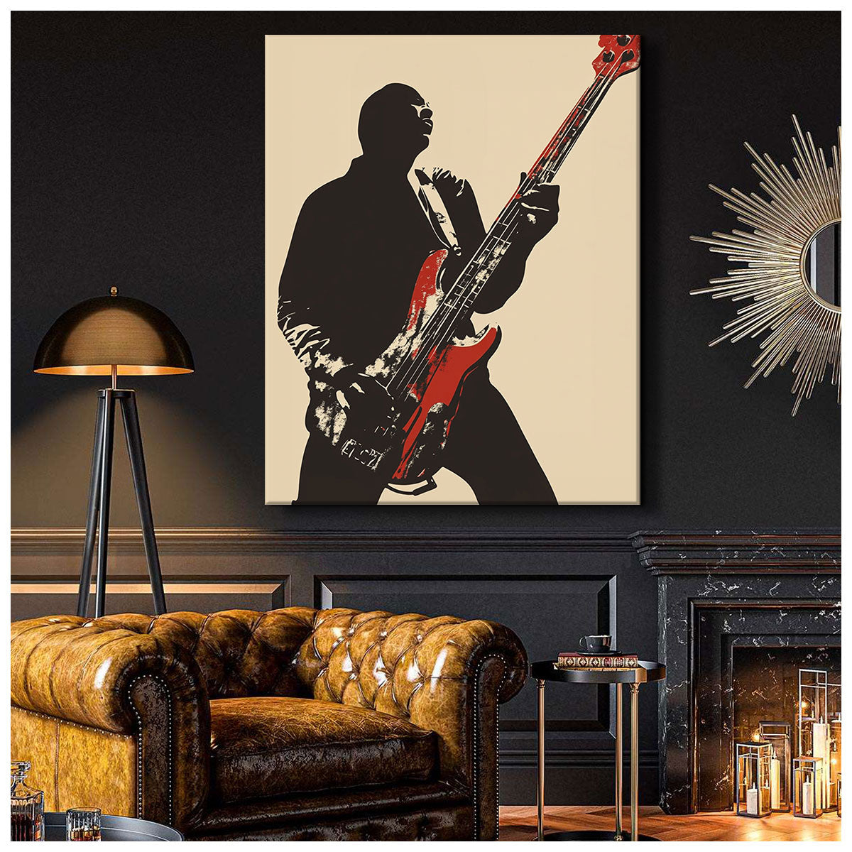 Bass Player Graphic Modern Wall Artwork