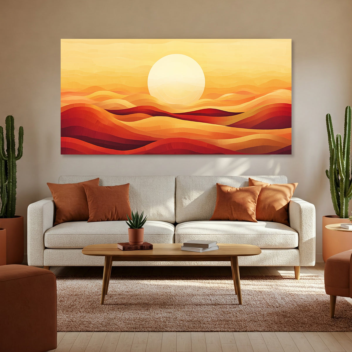 Desert Horizon Modern Boho Wall Art Canvas