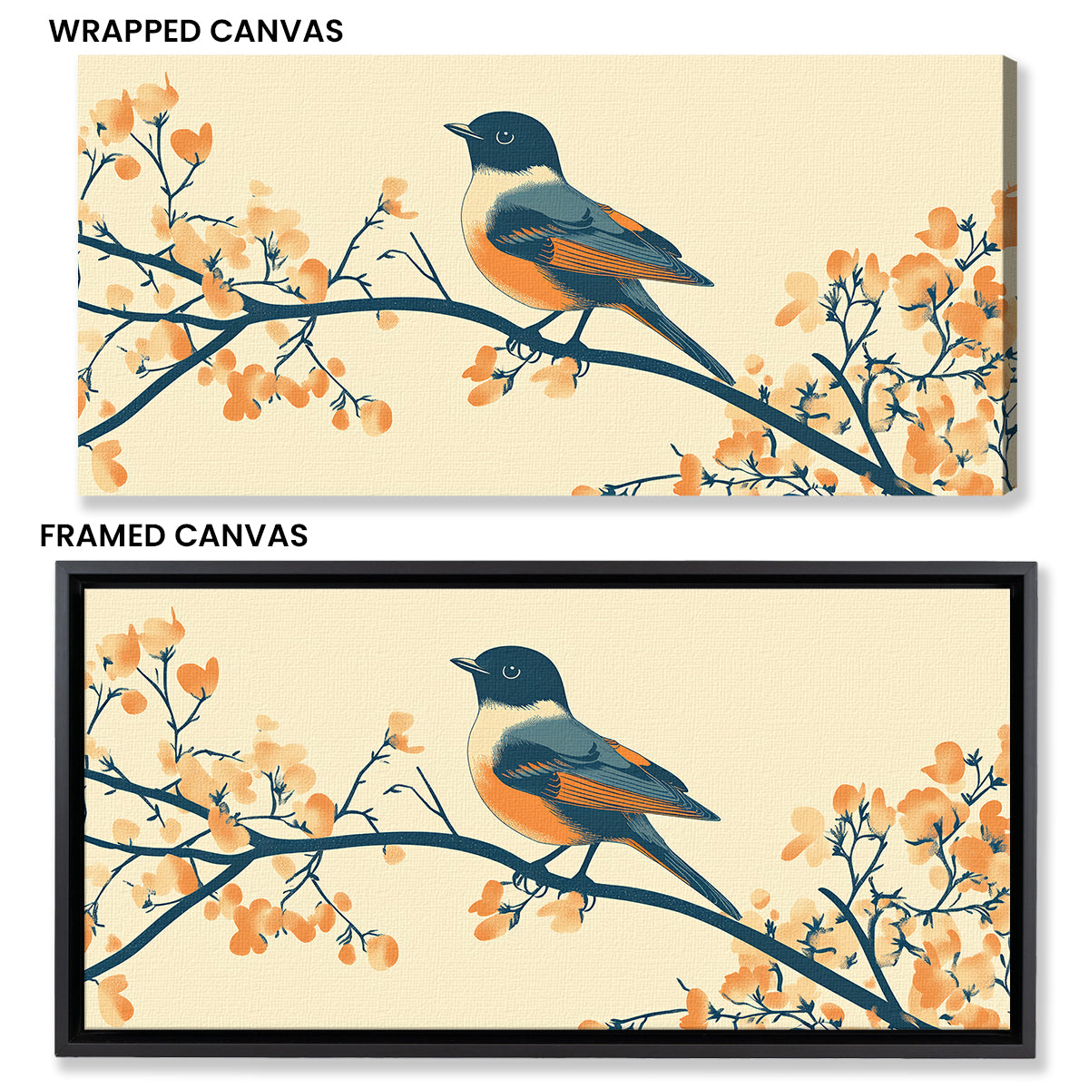 Bird On Branch Modern Wall Artwork