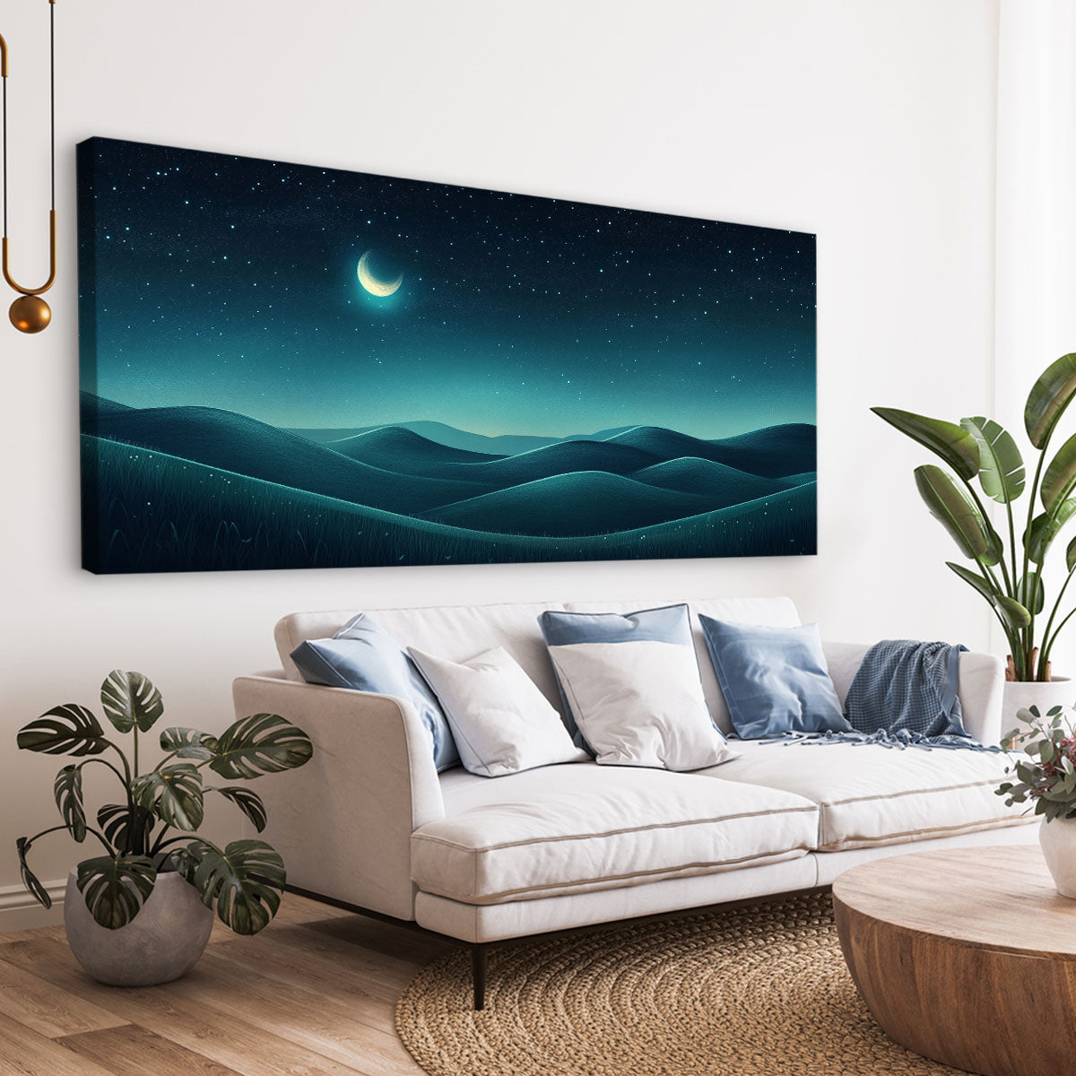 Dreamy Moon Boho Wall Decor Canvas