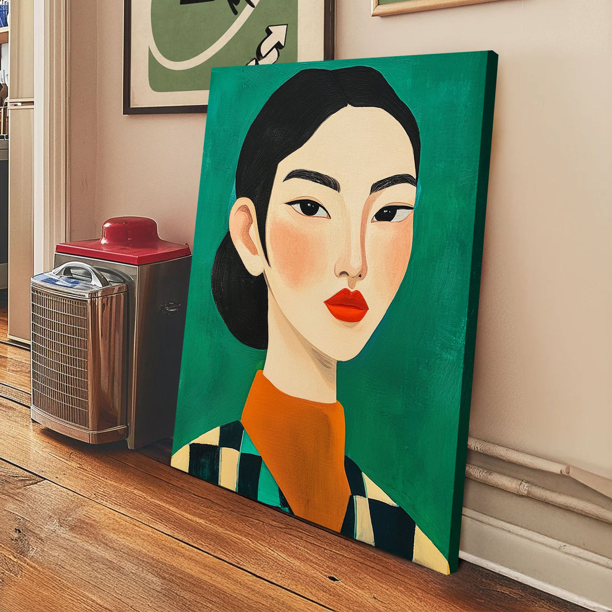 Asian Woman Portrait Canvas Vintage Artwork