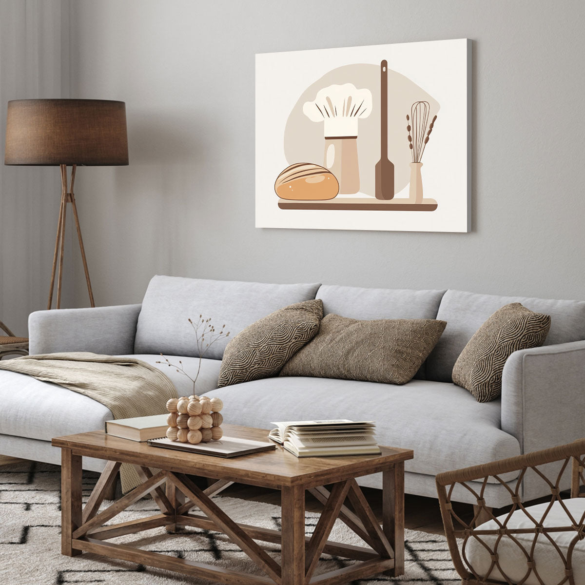 Minimalist Kitchen Utensils Canvas Wall Art