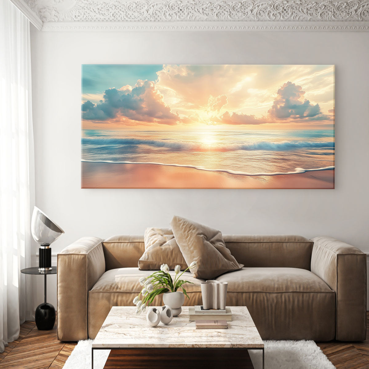 Peaceful Horizon Glow Beach Wall Art