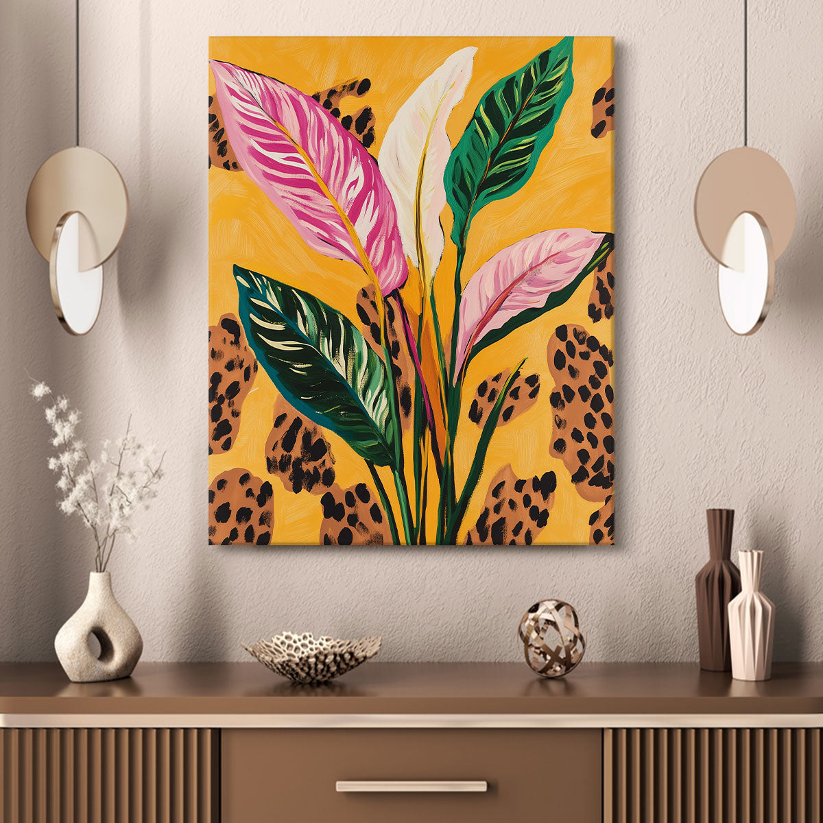 Colorful Leaves Canvas Botanical Print