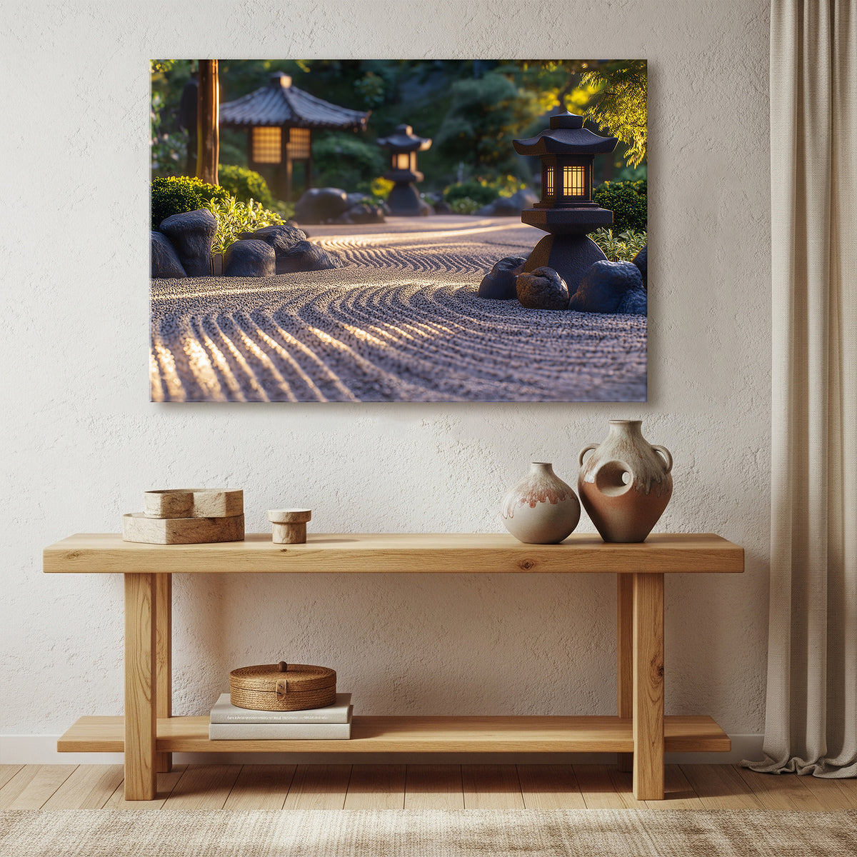 Japanese Zen Garden Minimalist Canvas Wall Art Decor