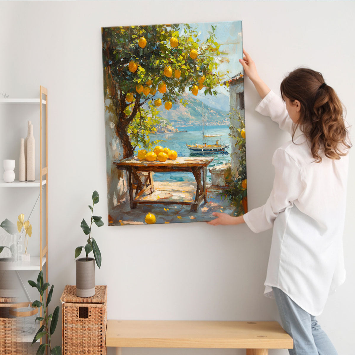 Mediterranean Art Lemon Vista Nature Artwork