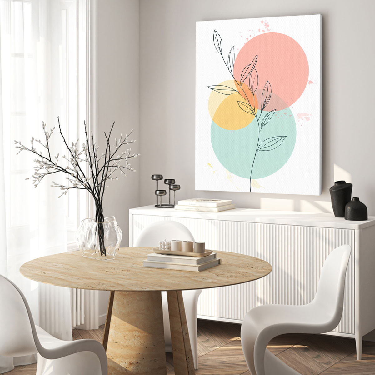 Leaf Line Art Minimalist Canvas Wall Art
