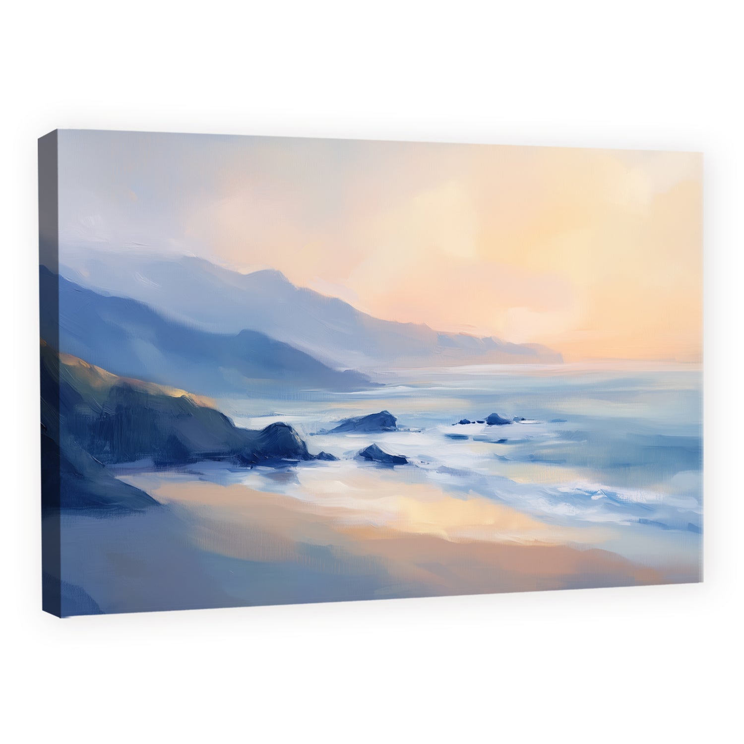 Serene Coastal Landscape Fine Art Oil Style Canvas