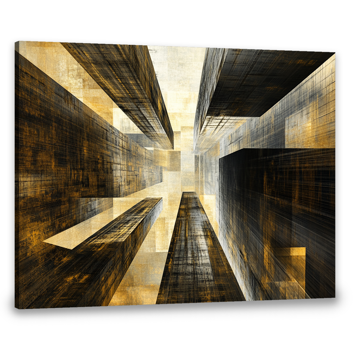 Urban Ascent Geometric Abstract Canvas Wall Art
