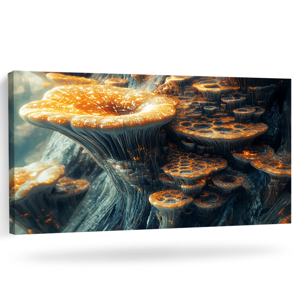 Mushroom Modern Abstract Canvas Wall Art for Living Room