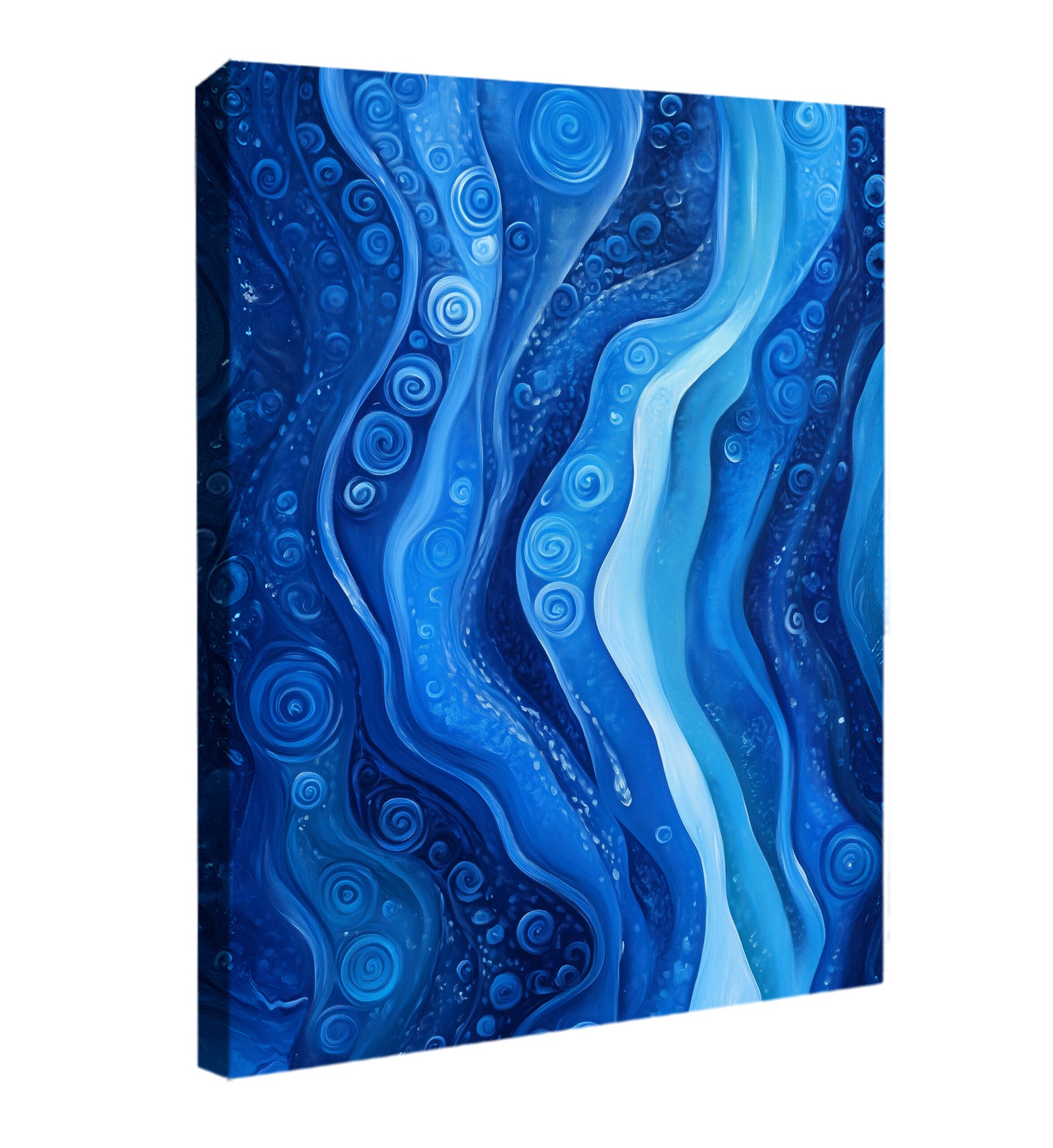 Minimal Blue Monochrome Abstract Wall Art Canvas