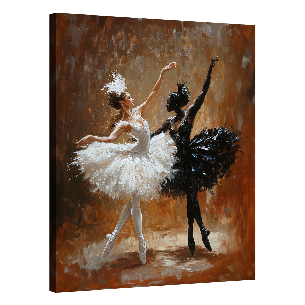 Swan Lake Ballet Dancers Oil Painting Canvas Wall Art