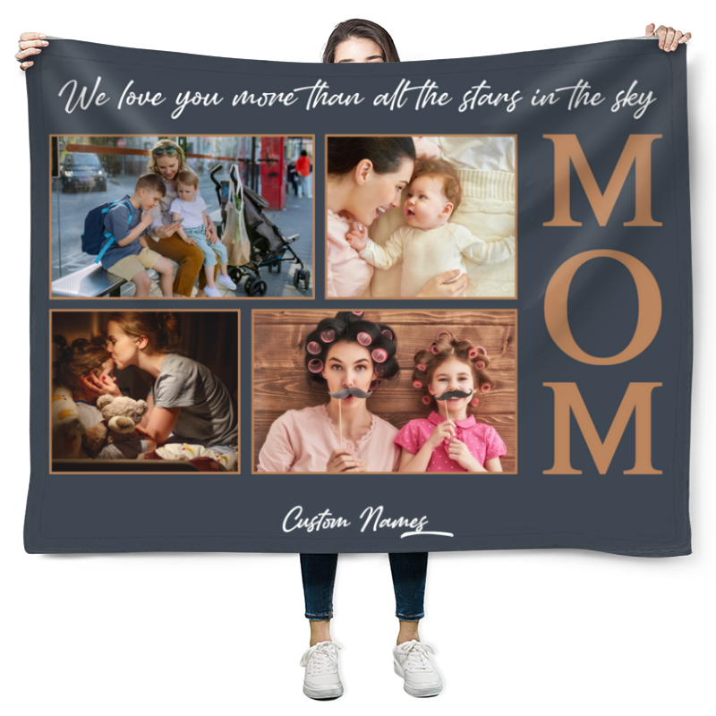Best Mom Custom Photo Gift Mothers Day Fleece Blanket 