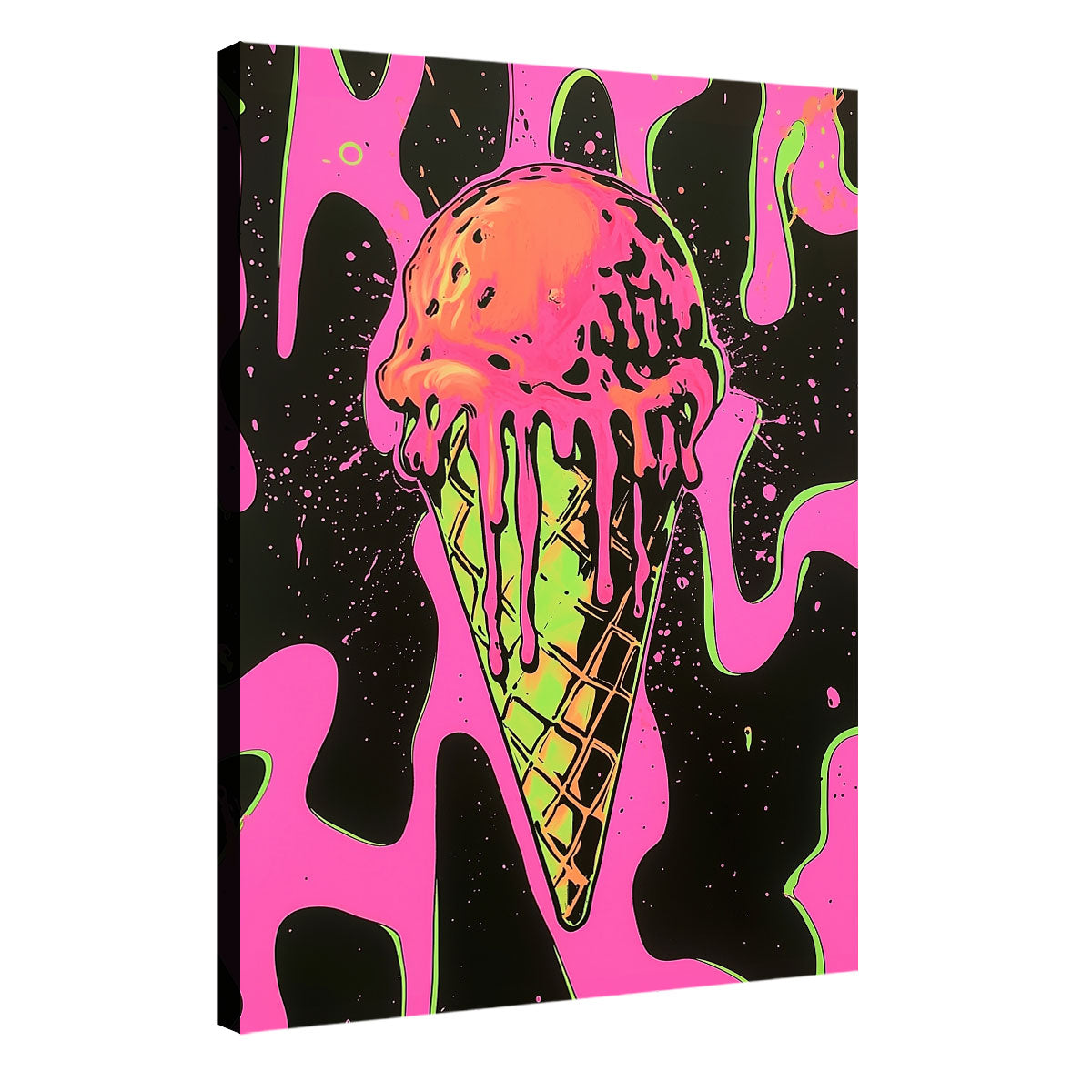 Pop Art Ice Cream Cone Canvas Wall Art