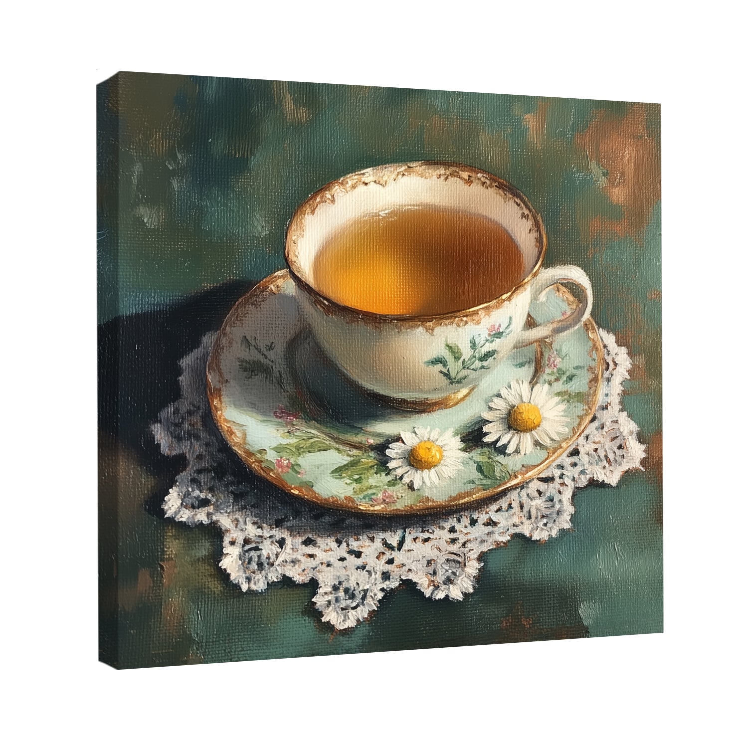 Delicate Teacup Oil Painting Fine Art Canvas Print