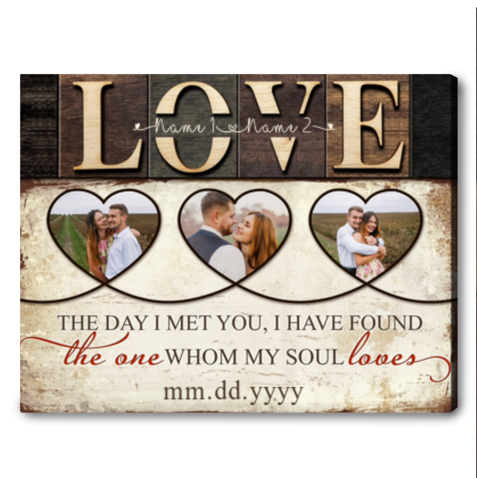 Awesome Anniversary Gift For Couples Personalized Love Couple Canvas