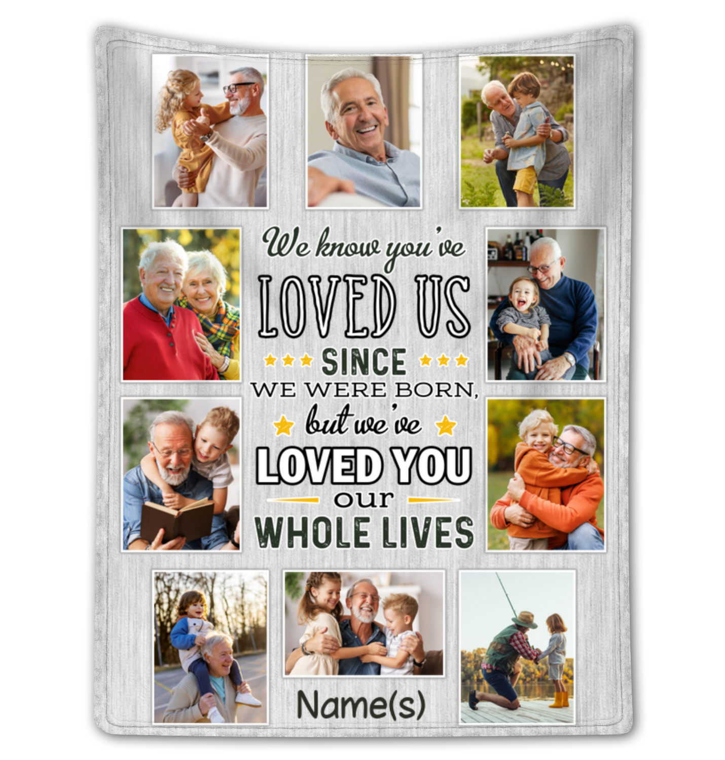 Special Gift For Grandpa Birthday Personalized Father's Day Blanket With Photos