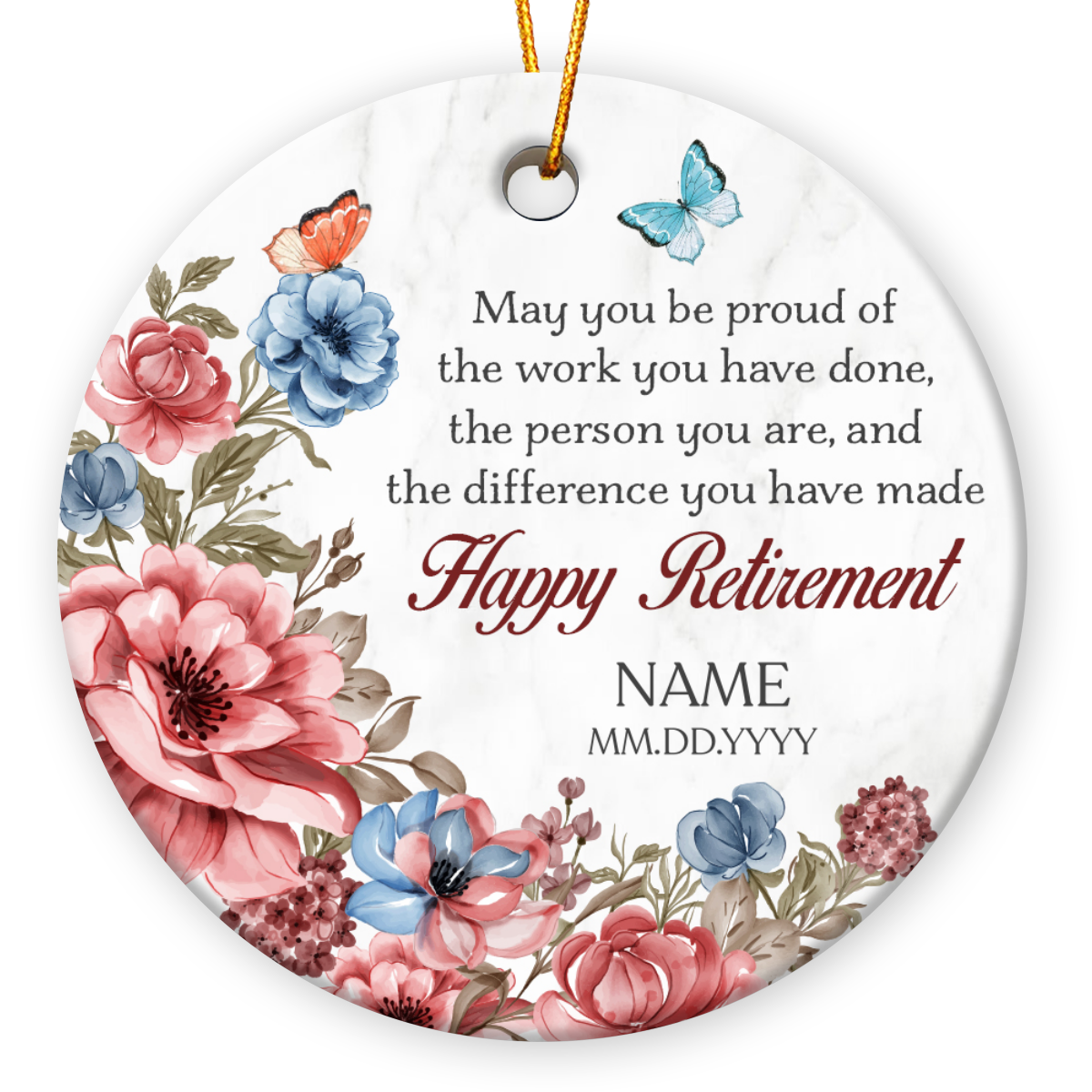 Custom Name Ornament For Retired Woman Gift For Retired Employee