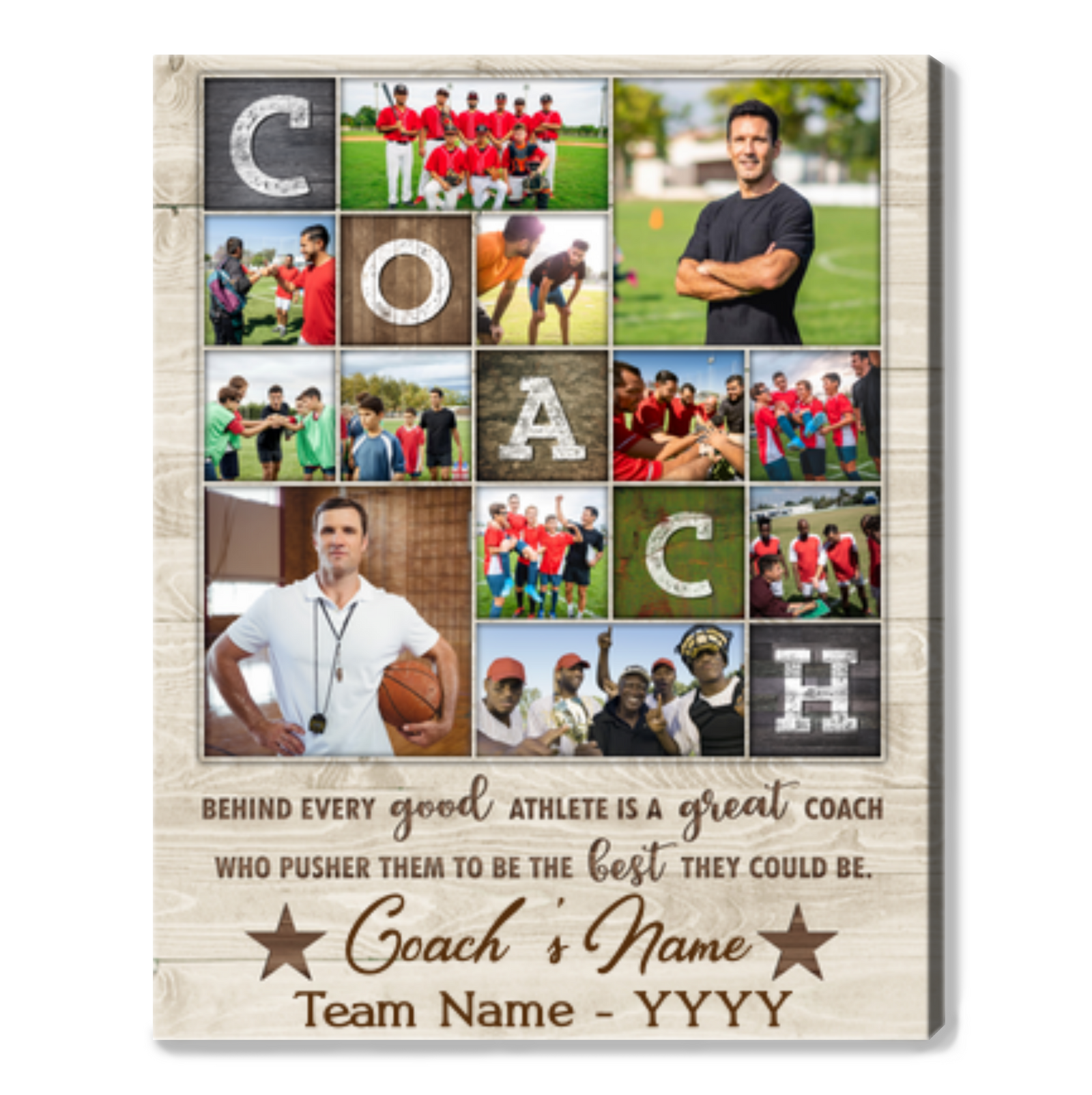 Personalized Appreciation Gift For Coach Canvas Print For Coach From Team 