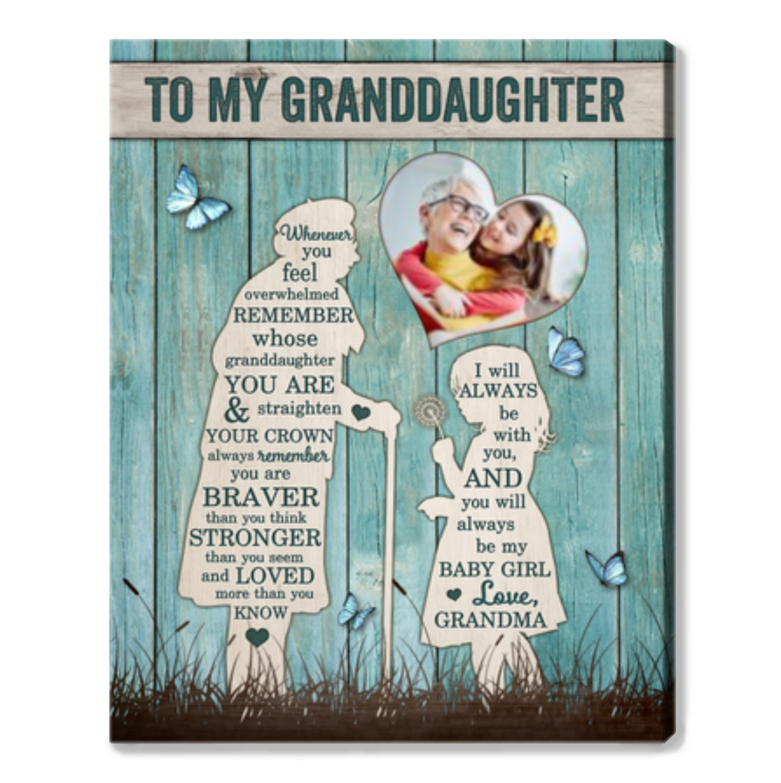 Unique Gift For Granddaughter Quotes To Granddaughter From Grandma Print Canvas