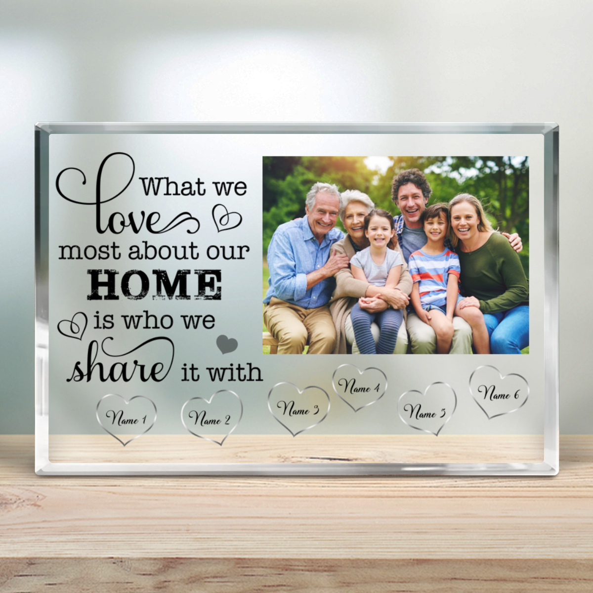 Custom Family Acrylic Plaque Home Decor Photo Gift 