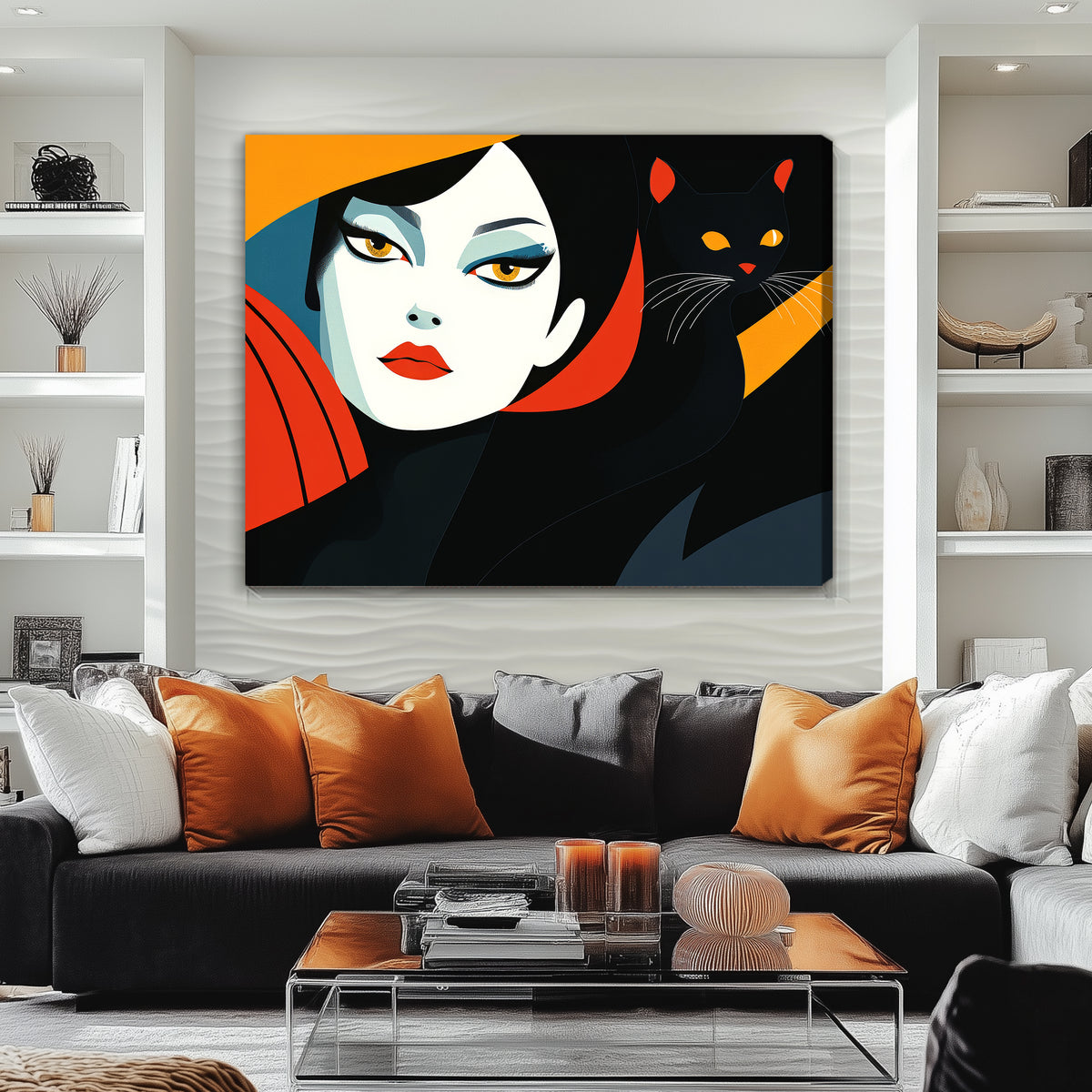 Modern Cat Woman Abstract Wall Art For Your Space