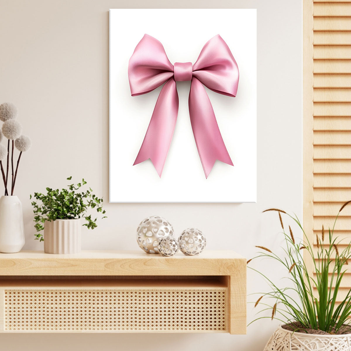 Ribbon Bow Minimalist Bedroom Wall Art
