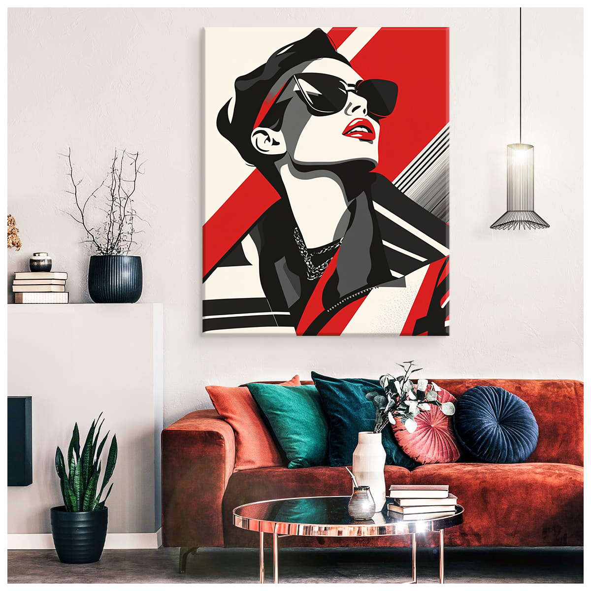 Bold Fashion Model – Modern Vector Art Canvas Print